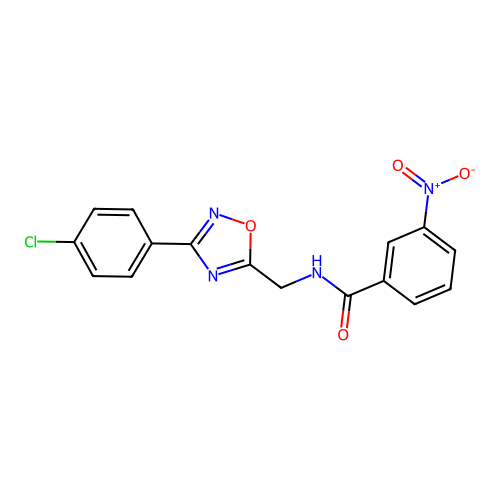 N-((3-(4-chlorophenyl)-1,2,4-oxadiazol-5-yl)methyl)-3-nitrobenzamide structure