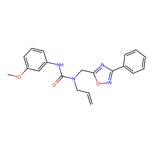3-(3-Methoxyphenyl)-1-[(3-phenyl-1,2,4-oxadiazol-5-yl)methyl]-1-prop-2-enylurea structure