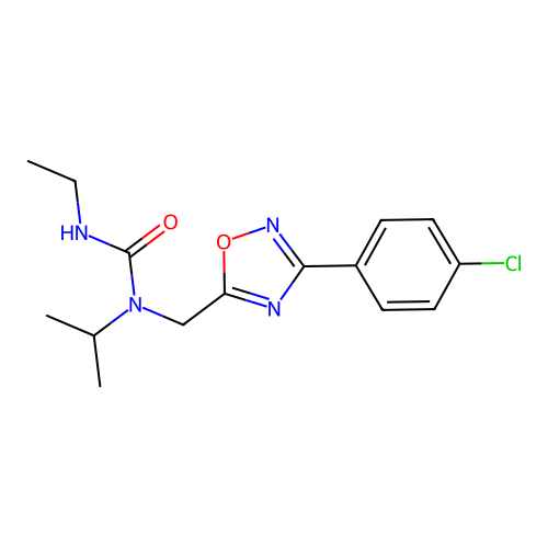 1-[[3-(4-Chlorophenyl)-1,2,4-oxadiazol-5-yl]methyl]-3-ethyl-1-propan-2-ylurea structure