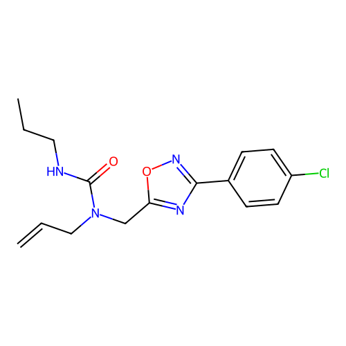 1-[[3-(4-chlorophenyl)-1,2,4-oxadiazol-5-yl]methyl]-1-prop-2-enyl-3-propylurea structure