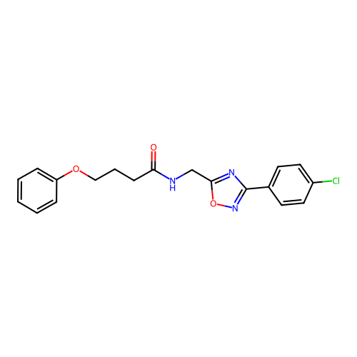N-((3-(4-chlorophenyl)-1,2,4-oxadiazol-5-yl)methyl)-4-phenoxybutanamide structure