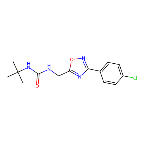 1-Tert-butyl-3-[[3-(4-chlorophenyl)-1,2,4-oxadiazol-5-yl]methyl]urea structure