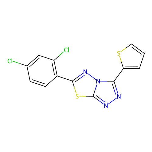 6-(2,4-Dichlorophenyl)-3-(2-thienyl)[1,2,4]triazolo[3,4-b][1,3,4]thiadiazole structure