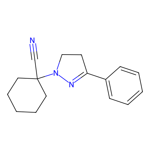 1-(4,5-Dihydro-3-phenyl-1H-pyrazol-1-yl)cyclohexanecarbonitrile structure