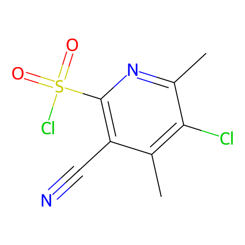 5-Chloro-3-cyano-4,6-dimethylpyridine-2-sulfonyl chloride structure