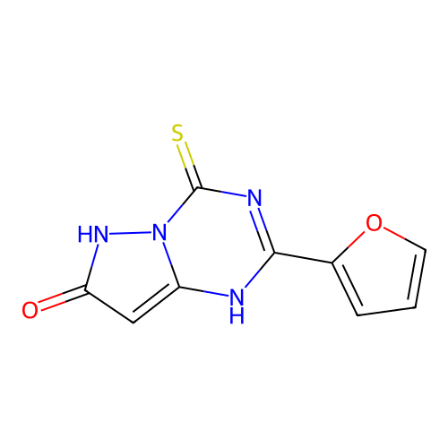 2-(furan-2-yl)-4-thioxo-3,4-dihydropyrazolo[1,5-a][1,3,5]triazin-7(6H)-one structure