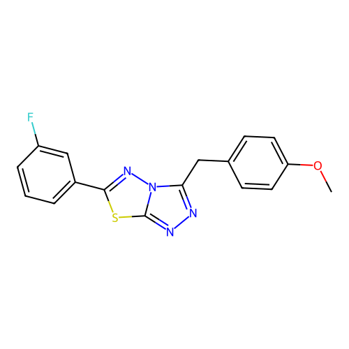 6-(3-Fluorophenyl)-3-(4-methoxybenzyl)[1,2,4]triazolo[3,4-b][1,3,4]thiadiazole structure