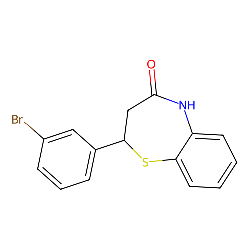 1,5-Benzothiazepin-4(5H)-one, 2-(3-bromophenyl)-2,3-dihydro- structure