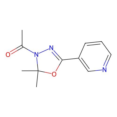 1,3,4-Oxadiazole, 3-acetyl-2,3-dihydro-2,2-dimethyl-5-(3-pyridinyl)- structure