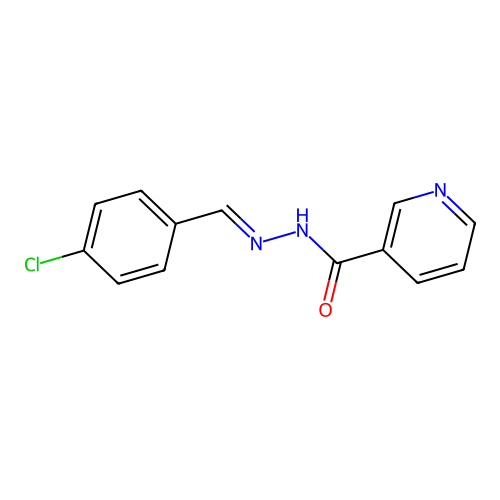 N-[(4-chlorophenyl)methylideneamino]pyridine-3-carboxamide structure