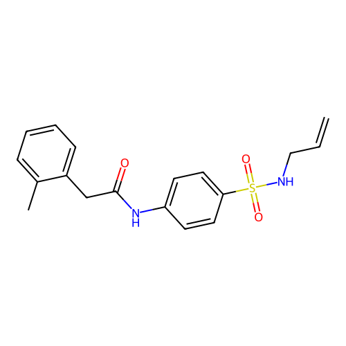 2-(2-methylphenyl)-N-[4-(prop-2-enylsulfamoyl)phenyl]acetamide structure