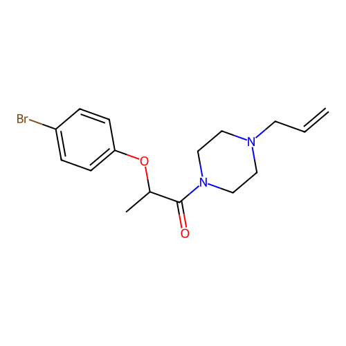 2-(4-Bromophenoxy)-1-(4-prop-2-enylpiperazin-1-yl)propan-1-one structure