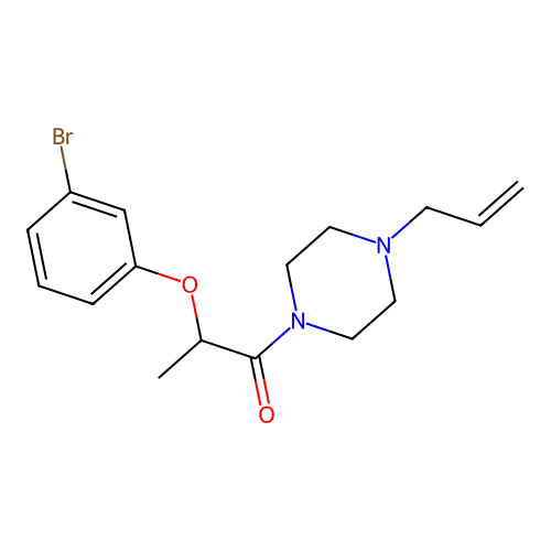 2-(3-Bromophenoxy)-1-(4-prop-2-enylpiperazin-1-yl)propan-1-one structure