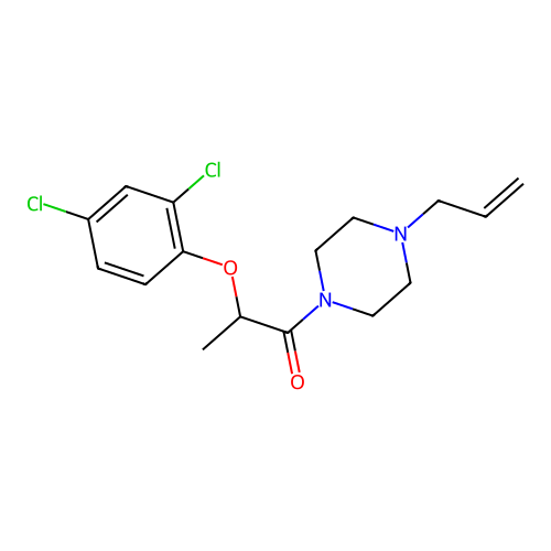 2-(2,4-Dichlorophenoxy)-1-(4-prop-2-enylpiperazin-1-yl)propan-1-one structure