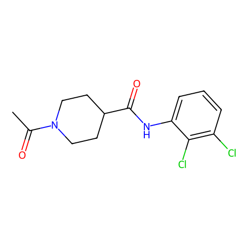1-acetyl-N-(2,3-dichlorophenyl)piperidine-4-carboxamide structure