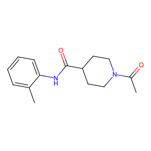 1-acetyl-N-(2-methylphenyl)piperidine-4-carboxamide structure