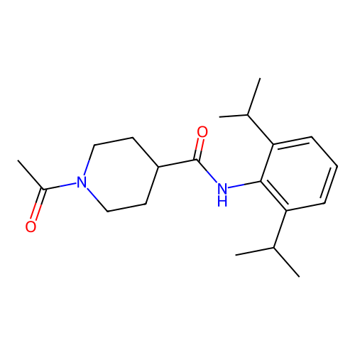 1-acetyl-N-[2,6-di(propan-2-yl)phenyl]piperidine-4-carboxamide structure