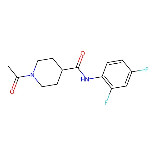 1-acetyl-N-(2,4-difluorophenyl)piperidine-4-carboxamide structure