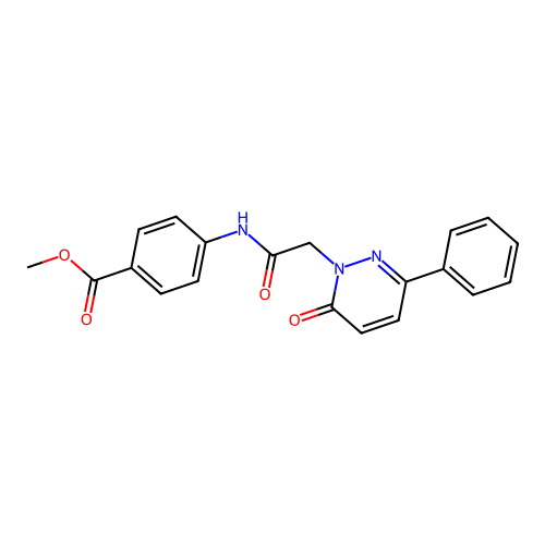 methyl 4-{[(6-oxo-3-phenylpyridazin-1(6H)-yl)acetyl]amino}benzoate structure