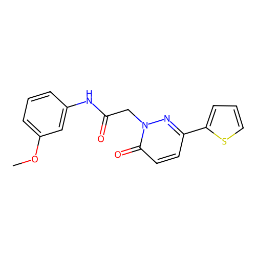 N-(3-methoxyphenyl)-2-(6-oxo-3-(thiophen-2-yl)pyridazin-1(6H)-yl)acetamide structure