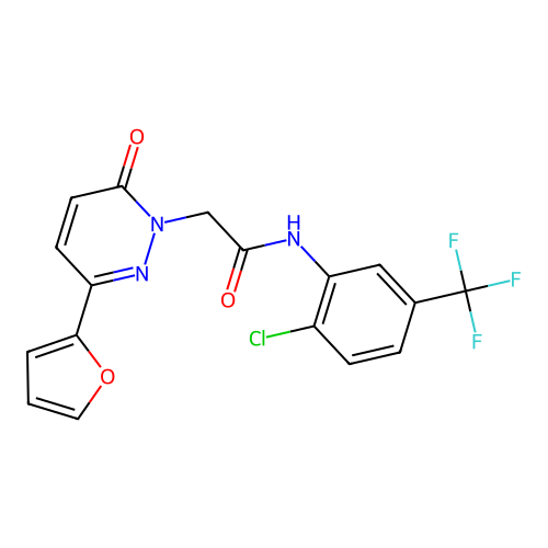 N-[2-chloro-5-(trifluoromethyl)phenyl]-2-[3-(furan-2-yl)-6-oxopyridazin-1-yl]acetamide structure