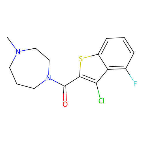 (3-Chloro-4-fluoro-1-benzothiophen-2-yl)-(4-methyl-1,4-diazepan-1-yl)methanone structure