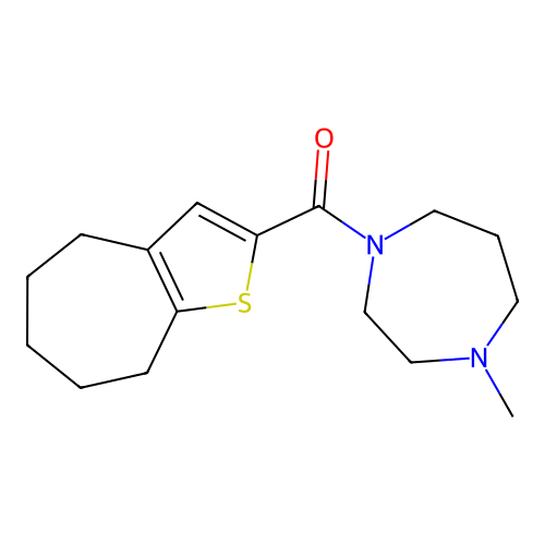 (4-methyl-1,4-diazepan-1-yl)(5,6,7,8-tetrahydro-4H-cyclohepta[b]thiophen-2-yl)methanone structure