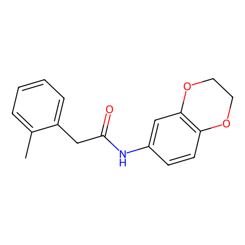 N-(2,3-dihydro-1,4-benzodioxin-6-yl)-2-(2-methylphenyl)acetamide structure