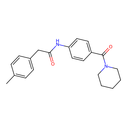 2-(4-methylphenyl)-N-[4-(piperidine-1-carbonyl)phenyl]acetamide structure