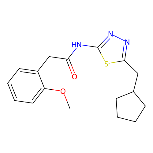 N-[5-(cyclopentylmethyl)-1,3,4-thiadiazol-2-yl]-2-(2-methoxyphenyl)acetamide structure