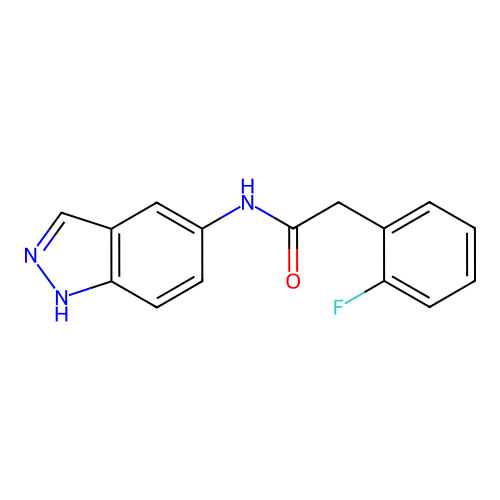 2-(2-fluorophenyl)-N-(1H-indazol-5-yl)acetamide structure
