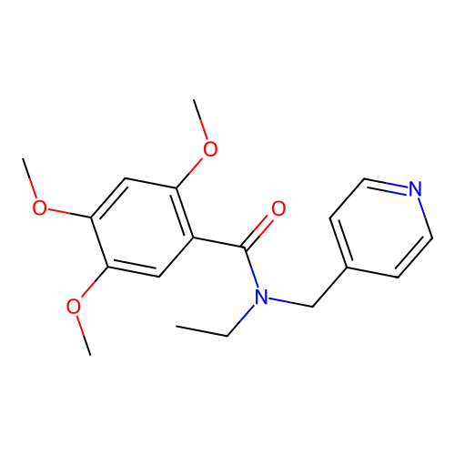 N-ethyl-2,4,5-trimethoxy-N-(pyridin-4-ylmethyl)benzamide structure