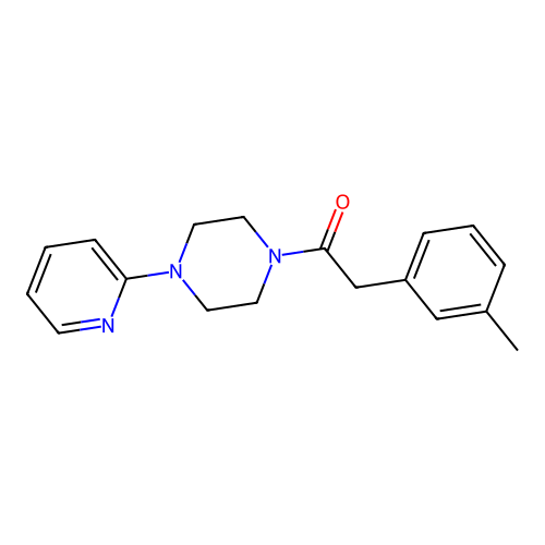 2-(3-Methylphenyl)-1-(4-pyridin-2-ylpiperazin-1-yl)ethanone structure