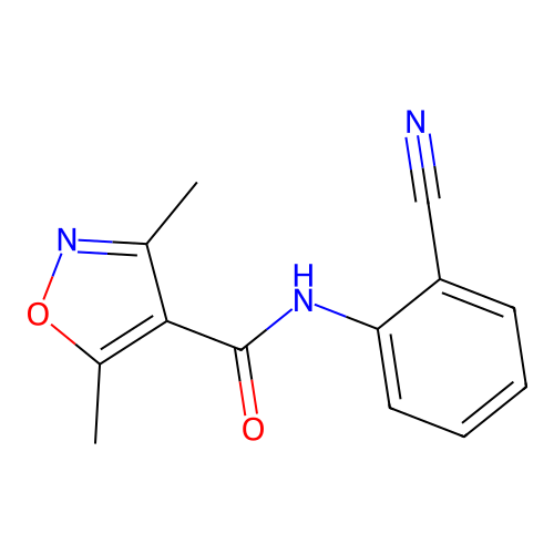 N-(2-cyanophenyl)-3,5-dimethyl-1,2-oxazole-4-carboxamide structure