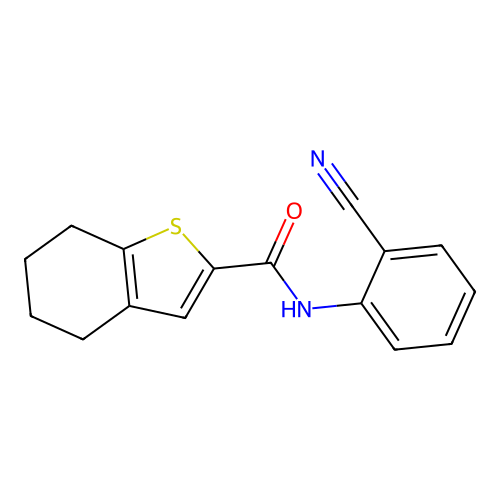 N-(2-cyanophenyl)-4,5,6,7-tetrahydro-1-benzothiophene-2-carboxamide structure