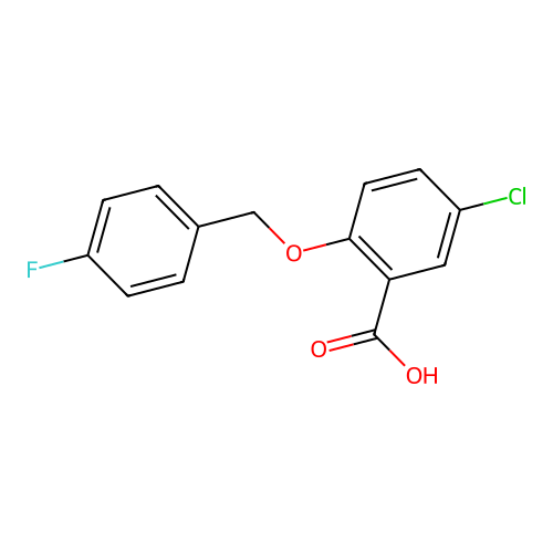 5-Chloro-2-[(4-fluorobenzyl)oxy]benzoic acid structure