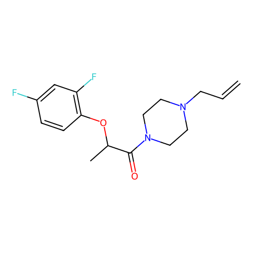 2-(2,4-Difluorophenoxy)-1-(4-prop-2-enylpiperazin-1-yl)propan-1-one structure