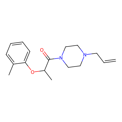 2-(2-Methylphenoxy)-1-(4-prop-2-enylpiperazin-1-yl)propan-1-one structure