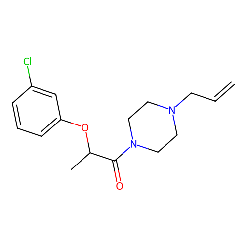 2-(3-Chlorophenoxy)-1-(4-prop-2-enylpiperazin-1-yl)propan-1-one structure