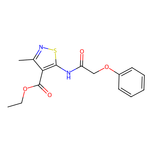 Ethyl 3-methyl-5-[(phenoxyacetyl)amino]-1,2-thiazole-4-carboxylate structure