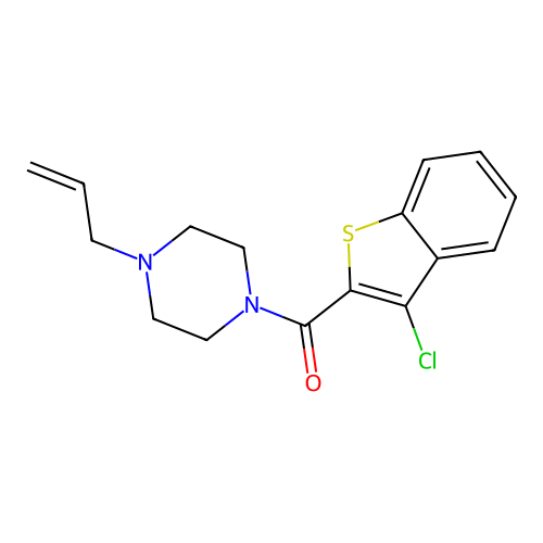 (3-Chloro-1-benzothiophen-2-yl)-(4-prop-2-enylpiperazin-1-yl)methanone structure