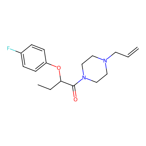 2-(4-Fluorophenoxy)-1-(4-prop-2-enylpiperazin-1-yl)butan-1-one structure