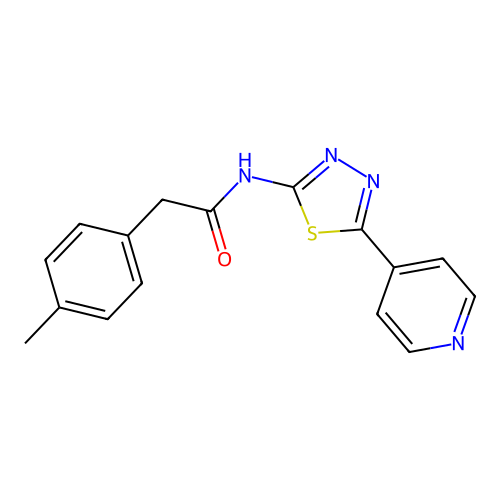 2-(4-methylphenyl)-N-(5-pyridin-4-yl-1,3,4-thiadiazol-2-yl)acetamide structure