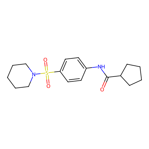 N-(4-piperidin-1-ylsulfonylphenyl)cyclopentanecarboxamide structure
