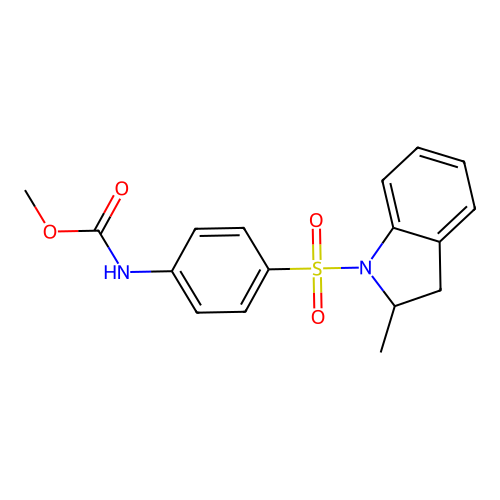 methyl {4-[(2-methyl-2,3-dihydro-1H-indol-1-yl)sulfonyl]phenyl}carbamate structure