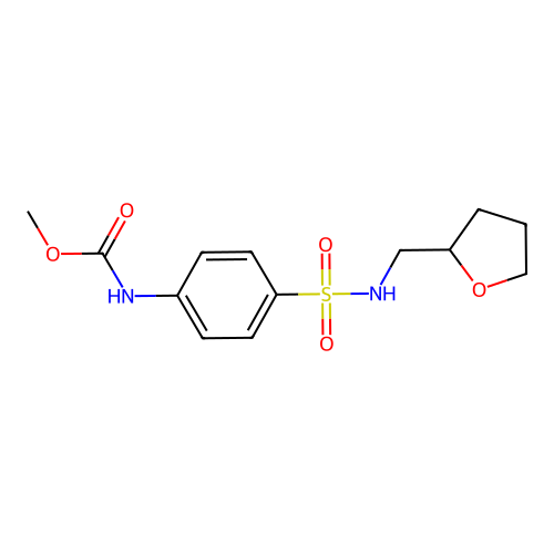 Methyl {4-[(tetrahydrofuran-2-ylmethyl)sulfamoyl]phenyl}carbamate structure