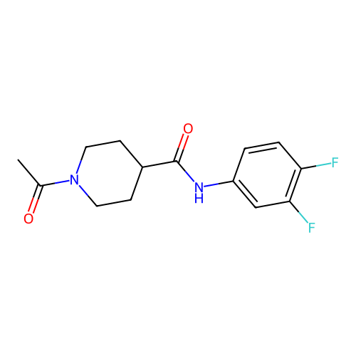 1-acetyl-N-(3,4-difluorophenyl)piperidine-4-carboxamide structure