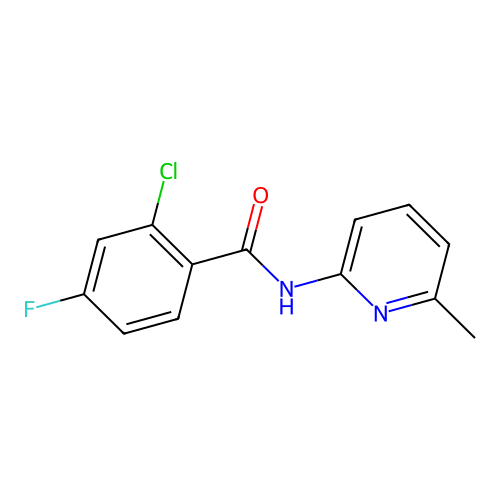 2-chloro-4-fluoro-N-(6-methylpyridin-2-yl)benzamide structure