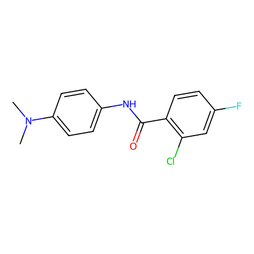 2-chloro-N-[4-(dimethylamino)phenyl]-4-fluorobenzamide structure
