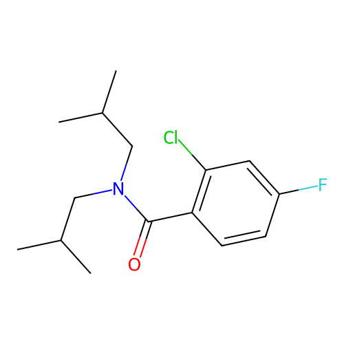 2-chloro-4-fluoro-N,N-bis(2-methylpropyl)benzamide structure